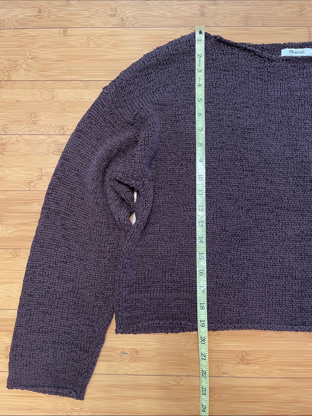 Madewell Boatneck Pullover Sweater Large Burnt Cocoa Chunky Loose Knit Brown - Picture 13 of 13